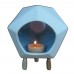 Handmade Ceramic Tealight Candle Holder (Geometric Shape) 