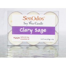 Tealight Set Clary Sage Soy Candles (15 g x 6)