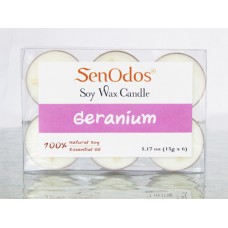 Tealight Set Geranium Soy Candles (15g x 6)